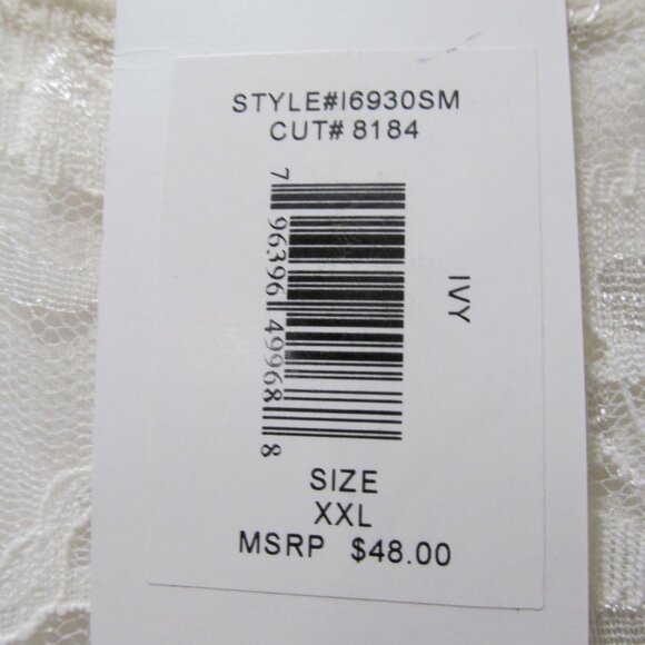 NWT Isaac Mizrahi Floral Lace Top Short Sleeve Lined Ivory "Ivy" Size XXL - Picture 14 of 16